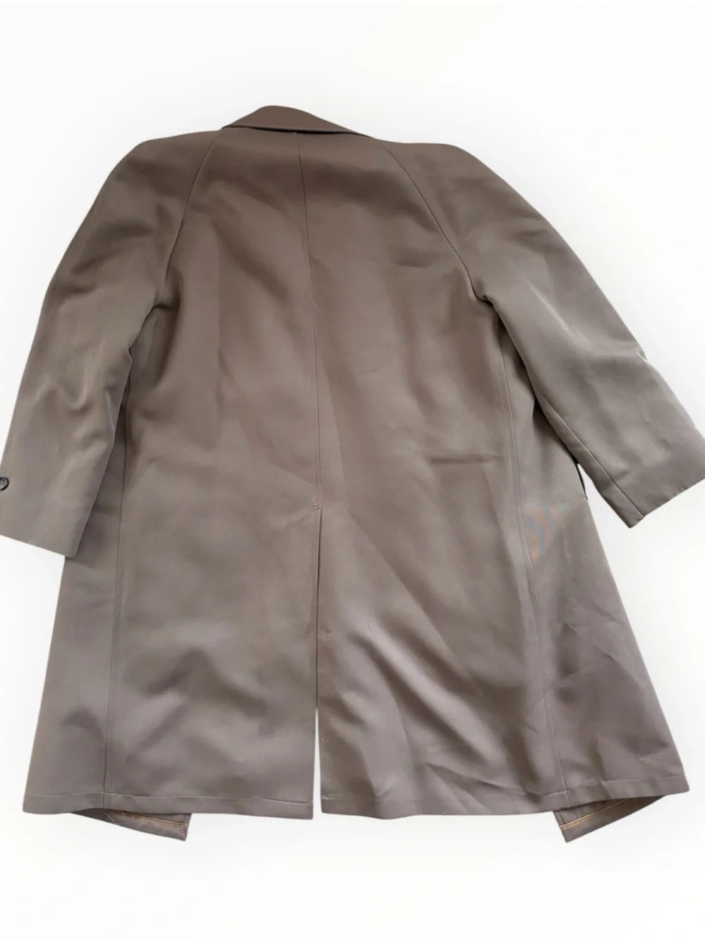 Vintage Mens BOTANY 500 Overcoat Trench Coat Khaki Tan Size 40 Reg Lined